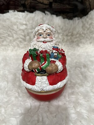 #ad San Francisco Music Box Company Santa Round Bottom Santa Claus is coming to town