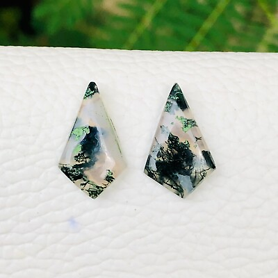 #ad Finest NATURAL MOSS AGATE CABOCHON Kite SHAPE LOOSE GEMSTONE FOR JEWELLERY