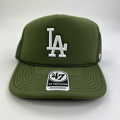 #ad #ad 47 Brand Los Angeles Dodgers LA Trucker Hat Snapback Cap Retro Moss Green