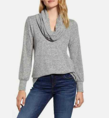 #ad Gibson Sweater Cowl Neck Gray Women#x27;s Sz PM Petit NEW NWT N105
