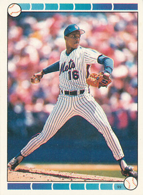 #ad Doc Dwight Gooden 1989 Topps #99 Super Star Sticker Back Cards #42 Vance Law