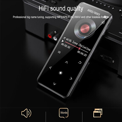 Bluetooth V5.0 MP3 Player Touch Screen HiFi Lossless Sound FM Radio Music Player
