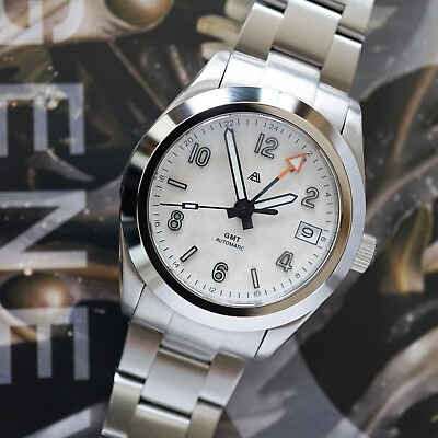 #ad Custom Automatic GMT Mod White Snowflake Fixed Bezel NH34 movt 37mm