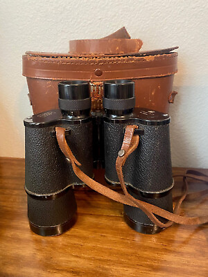 Pair LIMER 7 x 50 Binoculars Field Glasses w Leather Case Occupied Japan