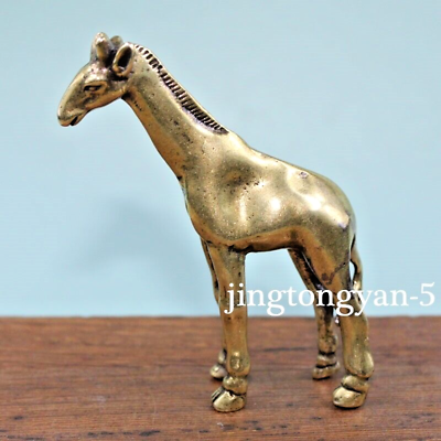 Brass Giraffe Figurine Statue Home Office Table Decoration Animal Figurines Toys