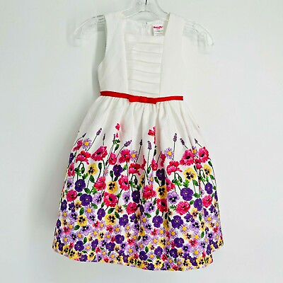 #ad Nanette Kids Spring Easter Summer Party Floral Dress Crinoline White Size 6X
