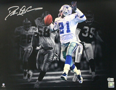 Deion Sanders Autographed Signed Dallas Cowboys 16x20 Photo Beckett 33404