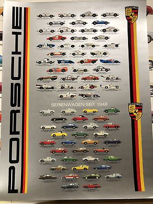 #ad AWESOME Rare ’ Porsche Poster Rennwagen Seit 1953