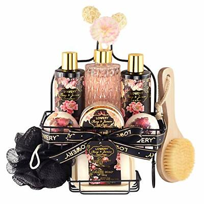 #ad Lovery#x27;s Spa Gift Basket Set Bath amp; Shower Caddy in Peony Scent Home Spa Kit