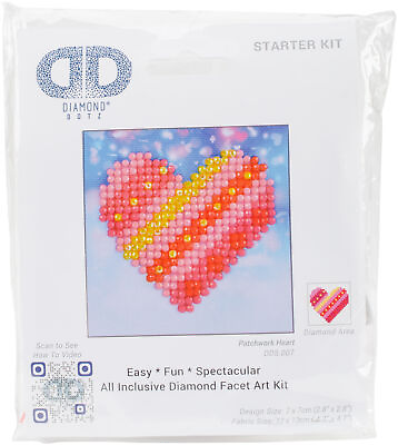 #ad Diamond Dotz Diamond Embroidery Facet Art Kit 4.75quot;X4.75quot; Patchwork Heart