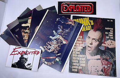 #ad THE EXPLOITED Lot Punk’s Not Dead #1 Original Stickers 5 Photos 8 x 11” RARE