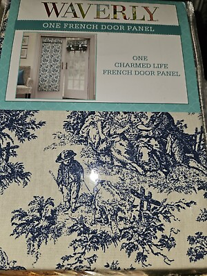 #ad Waverly Charmed Life French Door Panel Cornflower Blue Toile 26quot; X 68quot; NEW B