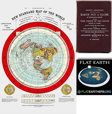 #ad #ad Flat Earth Map Gleason#x27;s New Standard Map Of The World Medium 18 x 24quot; 1892