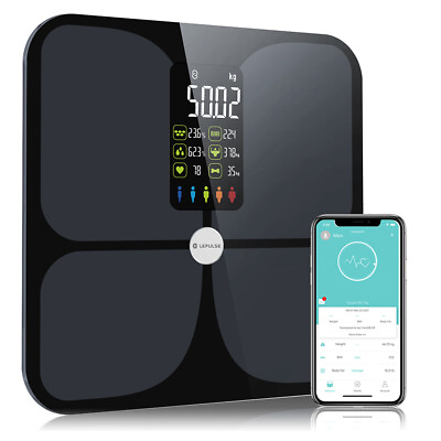 #ad Digital Bathroom Scale for Body Weight Fat Heart Index amp; Heart Rate Measurement