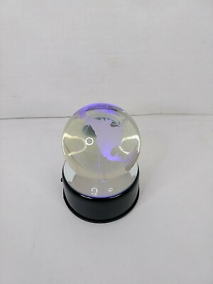 Genuine Crystal World Globe Earth Etched Frosted Glass Ball LED Display Base CG