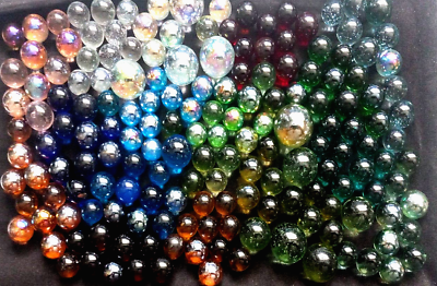 Vintage Glass Marbles Lot Of 150 Clearies amp; Oily Clearies .515quot; .982quot;