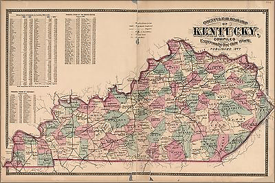 #ad #ad Poster Many Sizes; Map Of Kentucky 1877