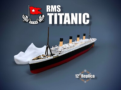 #ad 12” RMS Titanic Replica With Iceberg Very Detailed High Quality Model Ship