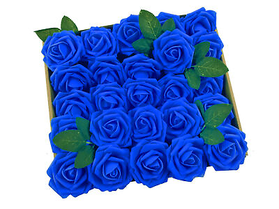 #ad US 25 50pcs Royal Blue Foam Roses Decoration DIY for Wedding Party Baby Shower