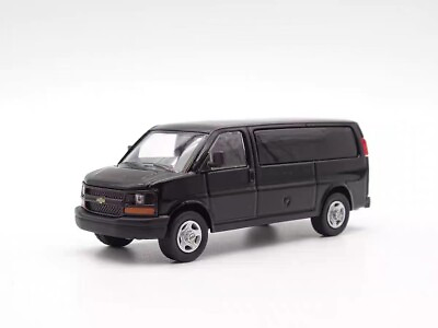 #ad 1:64 Chevrolet Express VAN BLACK Diecast CAR Model Toy