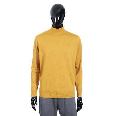 #ad #ad LORO PIANA 1095$ Moroccan Yellow Sweater Wish Wool Knit Mock Neck Lupetto