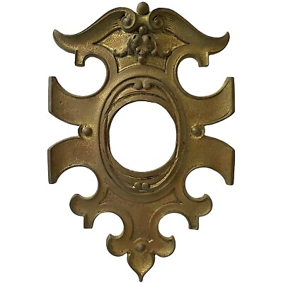 Door knob Back Plate Brass Hardware Vtg Antique Parts Restore No Holes