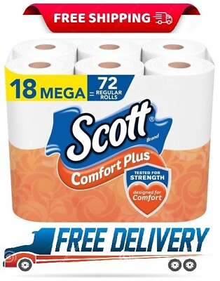 Scott Comfort Plus 1 Ply Toilet Paper White 425 Sheets Roll 18 Mega Rolls Pack