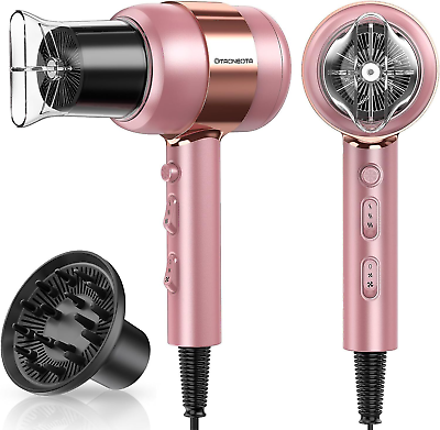 #ad Hair DryerHair Blow Dryer and Nozzle1875W Professional Pink