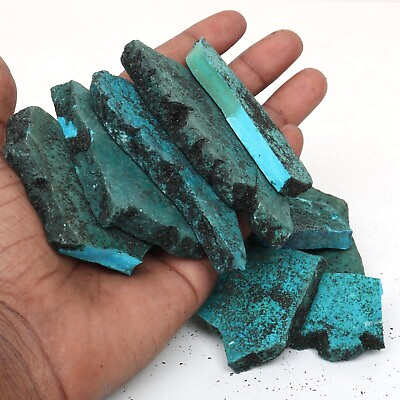 #ad Natural Blue Turquoise Rough Slab Stones 1000 Ct. Lot 1 Faceted Gemstone Free
