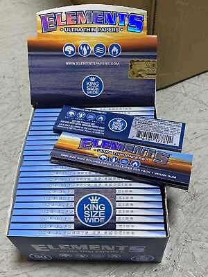 #ad 5X Packs ELEMENTS quot;KING SIZE WIDEquot; Rice Rolling Papers 100% AUTHENTIC