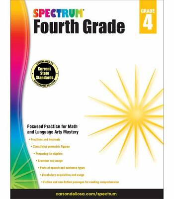 Spectrum Grade 4 Math amp; Language Arts Workbook—4th Grade State Standards for...