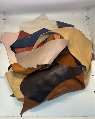 Cow Hide Leather Scraps Cut Assorted Mix of Earth and Vibrant Scraps 2 3 Oz