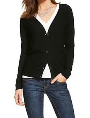 #ad #ad Merona Women#x27;s Cardigan Favorite Knit Textured Black Sweater Size S