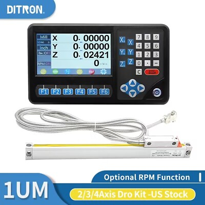 #ad 1UM Linear Scale Encoder Digital Readout Display DRO 2 3 4Axis Lathe Mill Drill