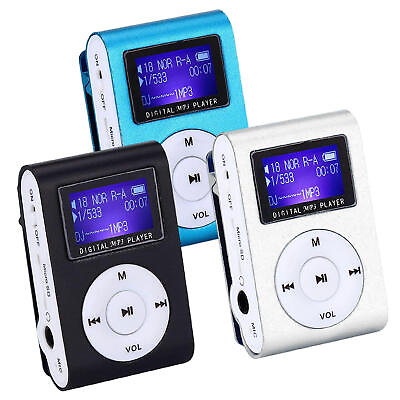 Mini Metal Clip USB MP3 Player Support Music Media LCD Screen TF Card