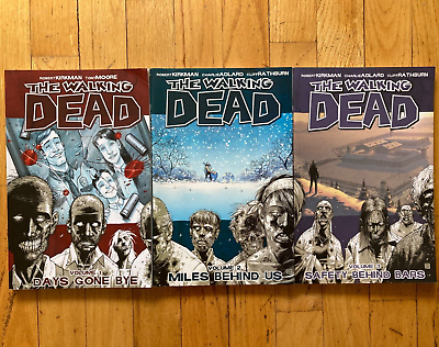 #ad The Walking Dead TPB Lot of 3 Vol 1 2 3 Robert Kirkman Tony Moore Image Comics