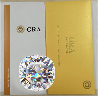 #ad GRA Certified Loose Moissanite Cushion Cut Stones D VVS1 All Sizes