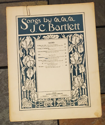J.C. Bartlett Antique Sheet Music J C Bartlett