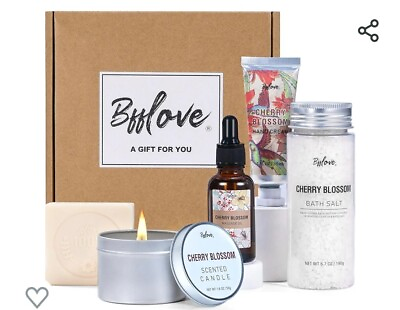 #ad Spa Basket Kit Christmas Gift Set for Women Bath Self Care 5Pc Cherry Blossom