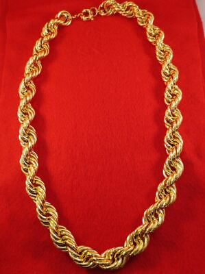 #ad 24quot;26quot;28quot; 30quot; HIP HOP 20MM 14KT GOLD PLATED RUN DMC DOOKIE ROPE CHAIN