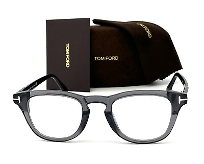 #ad Tom Ford FT5660 020 Transparent Gray Demo Lenses 49mm Eyeglasses TF5660