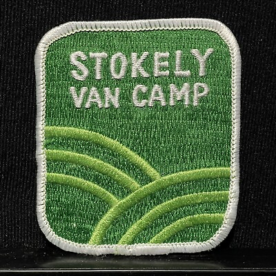 #ad Stokely Van Camp Inc Indianapolis Indiana Logo Green Patch Vtg 1970s