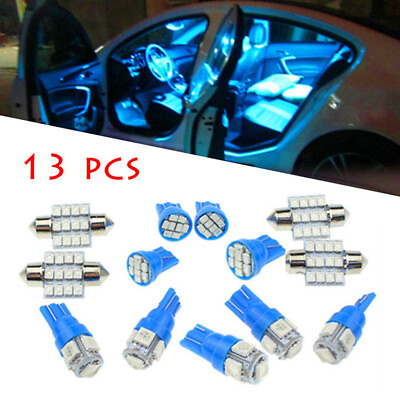 #ad 13x Auto Car Interior LED Lights Dome License Plate Lamp 12V Kit Accessories 8k