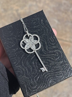 #ad Swarovski Crystal Long Key Pendant Necklace