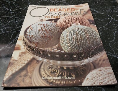 #ad AT2 LEISURE ARTS 2007 12 EXQUISITE BEADED ORNAMENTS TO KNIT PATTERN LEAFLET