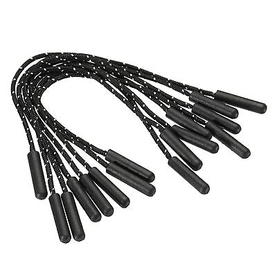 Zipper Pulls Extension Handle Cord 15 Pack Plastic Puller Extender Black