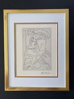#ad PABLO PICASSO SIGNED 1962 MINT ENGRAVING MATTED 11 X 14 LIST $795