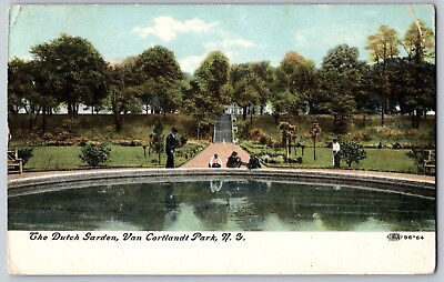 #ad Postcard Antique Posted 1908 The Dutch Garden Van Cortlandt Park New York B15