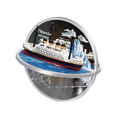 2022 Niue 2oz Silver Coin Titanic 3D commemorative silver coin 50mm UNC