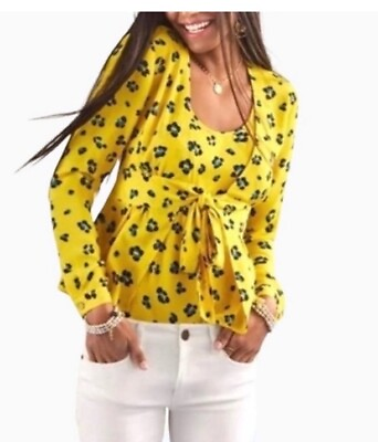 #ad CABI #5596 Sunny Wrap Tie Blouse Set Animal Print Women’s Size S